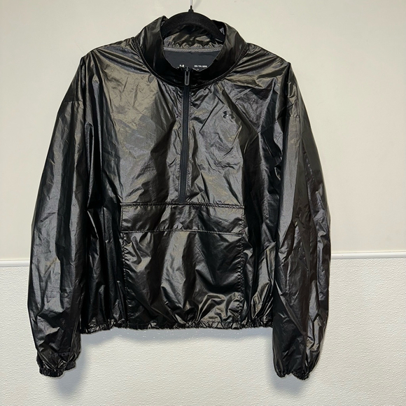 Women's Under Armour Pullover Jacket Size XS Black Lightweight Windbreaker - Picture 4 of 12